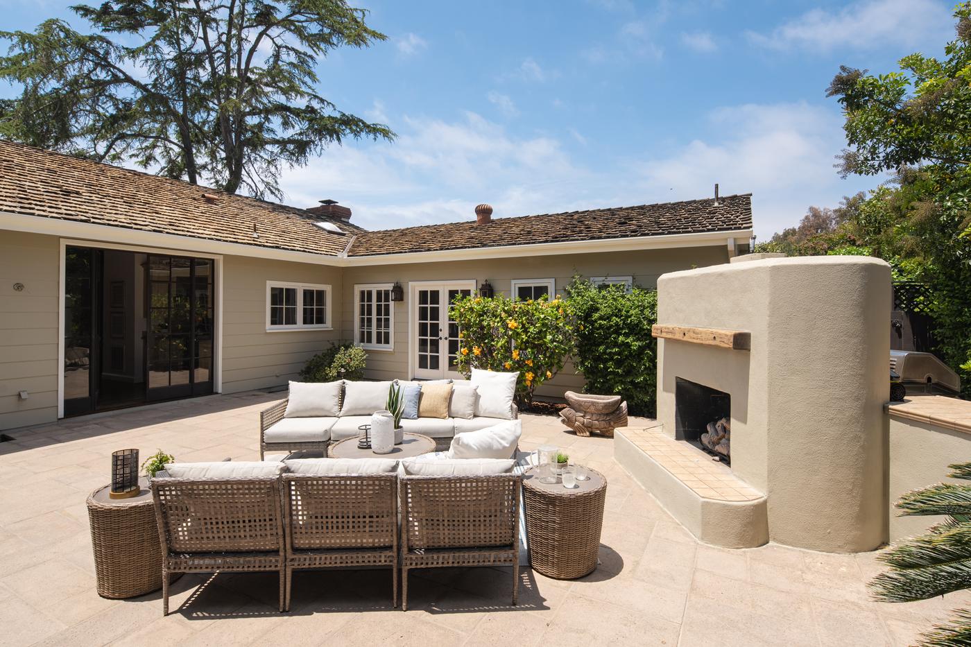 Staged outdoor living space luxury San Diego staging