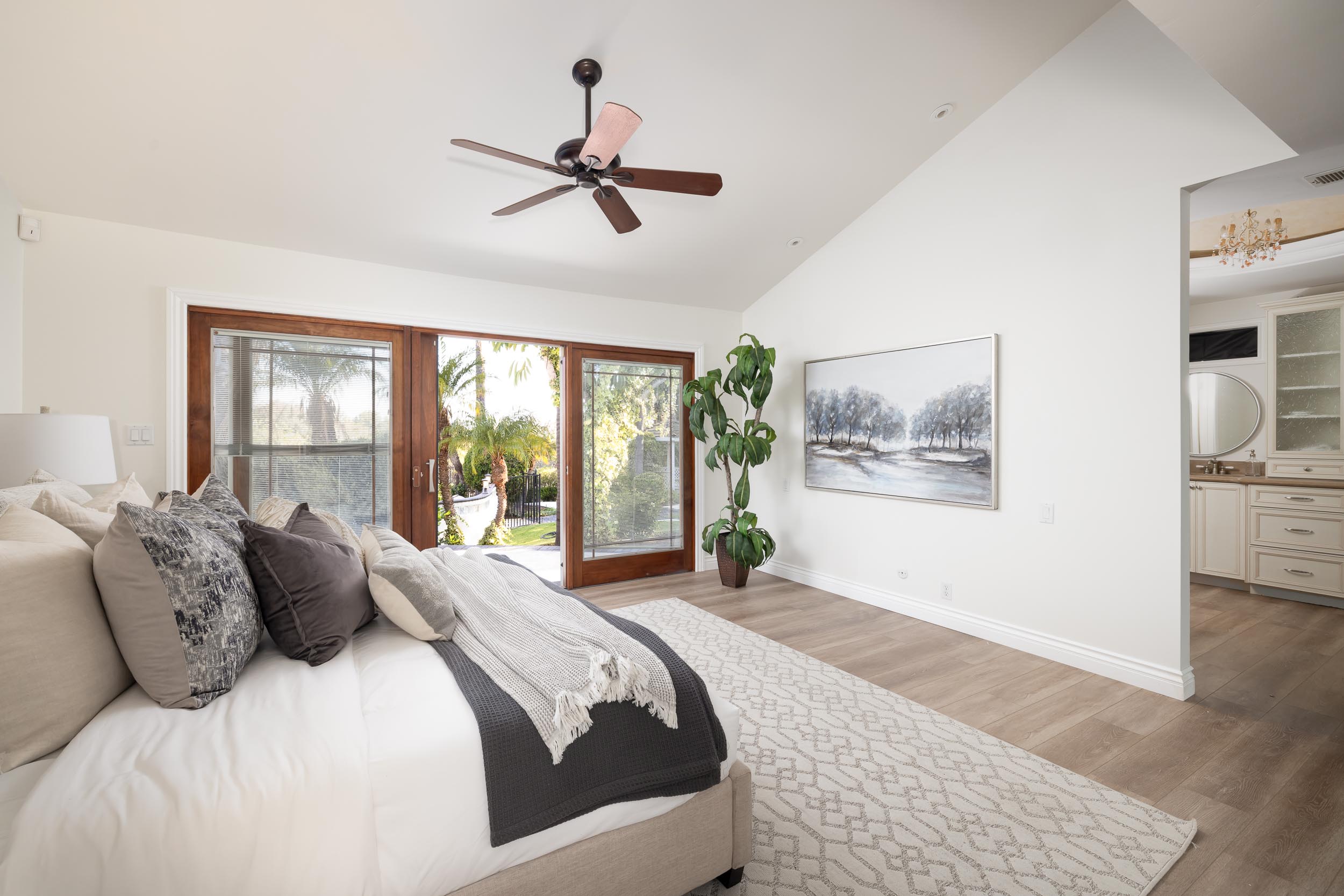 Staged primary bedroom