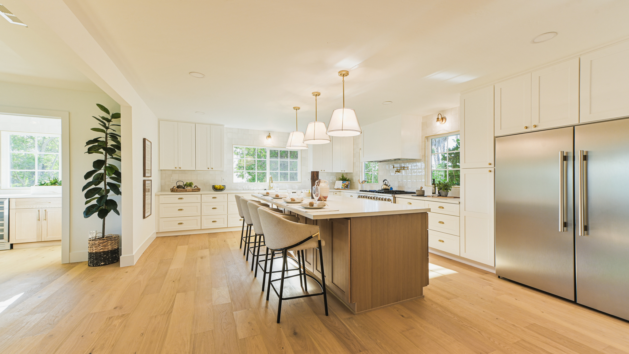 Staged San Diego kitchen ready for install day and photography